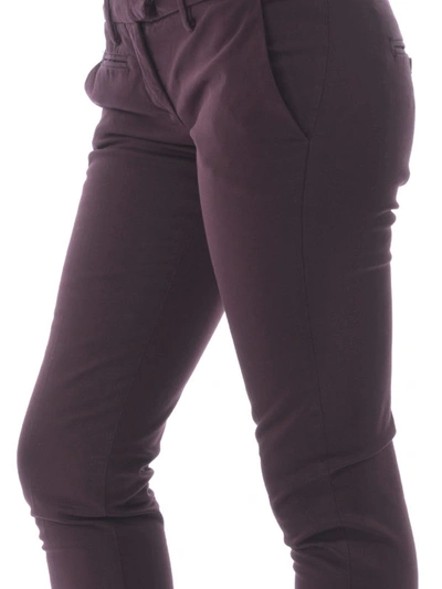Shop Dondup Aslan Stretch Cotton Classic Pants In Dark Purple