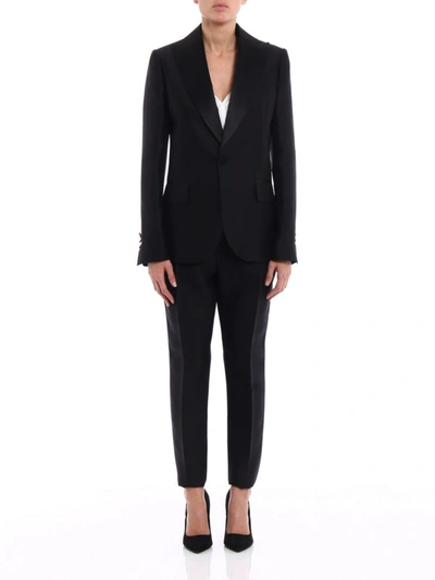 Shop Dsquared2 Napoli Silk Blend Tuxedo In Black