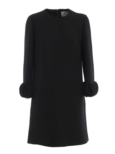 Shop Valentino Embroidered Crepe Couture Little Black Dress