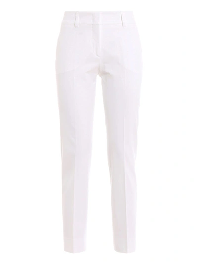 Shop Piazza Sempione Kim White Cotton Trousers