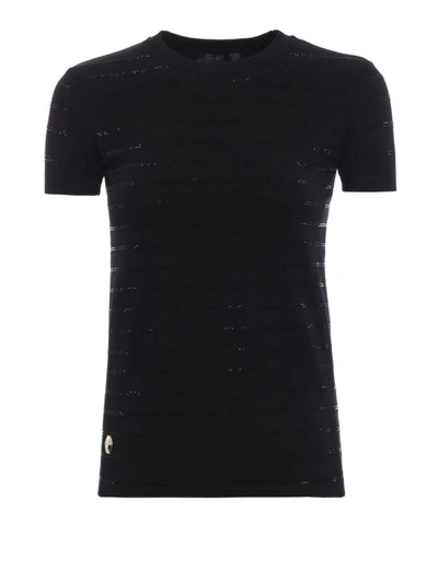 Shop Philipp Plein Strass Stretch Cotton T-shirt In Black