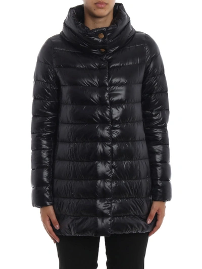 Shop Herno Amelia Black Ultralight Down Coat