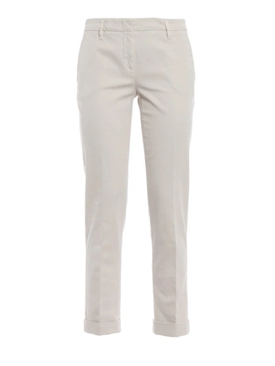 Shop Aspesi Ivory Cotton Drill Chino Pants In White