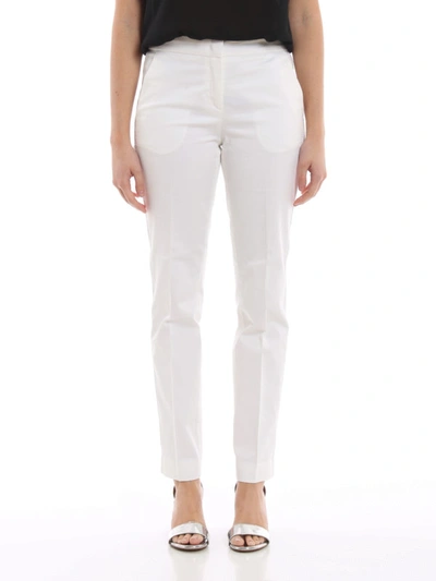 Shop Fabiana Filippi Assisi White Twill Trousers