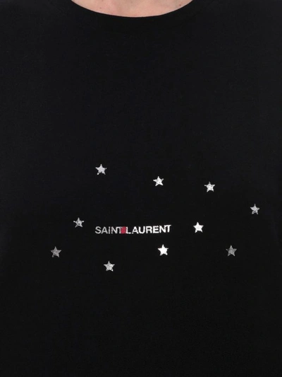Shop Saint Laurent Star Print Jersey T-shirt In Black