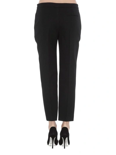 Shop Alexander Mcqueen Black Wool And Silk Blend Crop Trousers