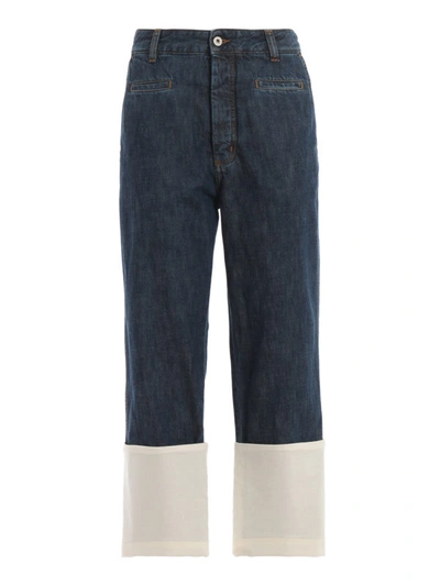 Shop Loewe Boyfriend Jeans With Maxi Turn-ups In Dark Wash