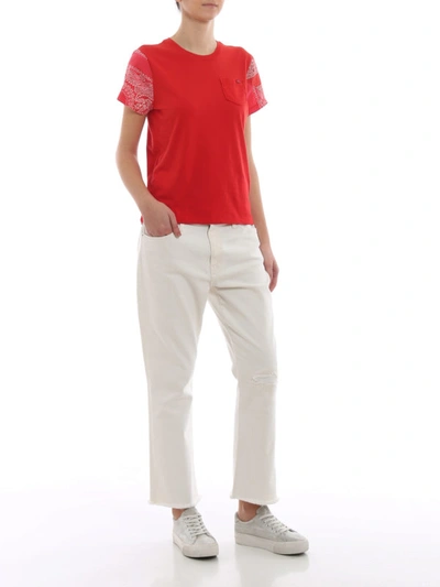 Shop Polo Ralph Lauren Paisley Print Sleeve T-shirt In Red
