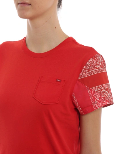 Shop Polo Ralph Lauren Paisley Print Sleeve T-shirt In Red