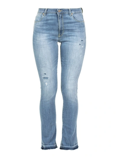 Shop Dondup Ollie Distressed Denim Bootcut Jeans In Light Wash