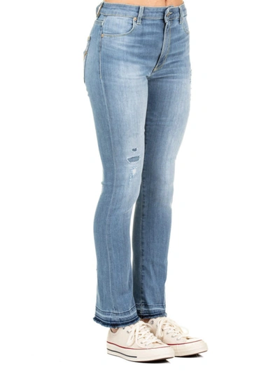 Shop Dondup Ollie Distressed Denim Bootcut Jeans In Light Wash