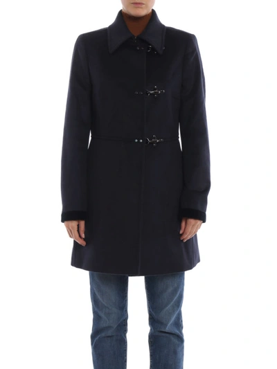 Shop Fay Blue Wool And Cashmere Cloth Coat
