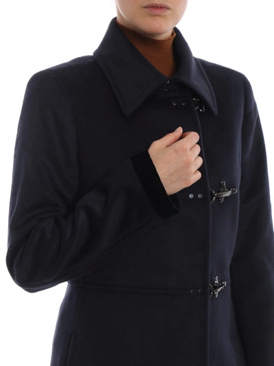 Shop Fay Blue Wool And Cashmere Cloth Coat