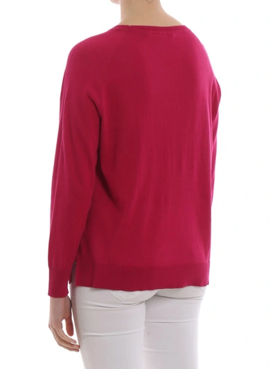 Shop Aspesi Raglan Sleeve Cotton Sweater In Fuchsia