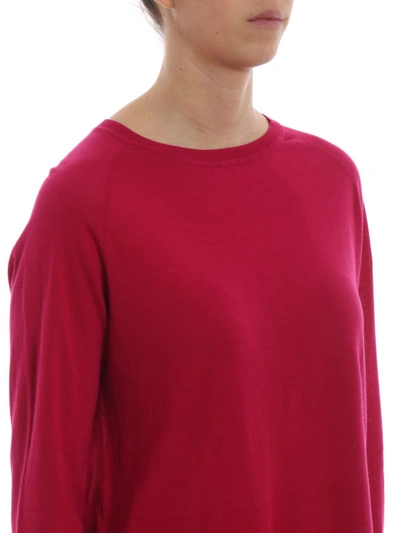 Shop Aspesi Raglan Sleeve Cotton Sweater In Fuchsia
