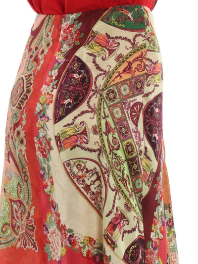 Shop Etro Paisley Pattern Silk Blend Long Skirt In Multicolour