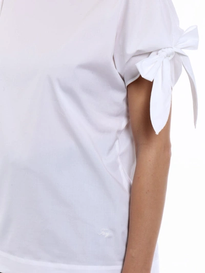 Shop Fay Cotton Blouse With Bow Detail In White