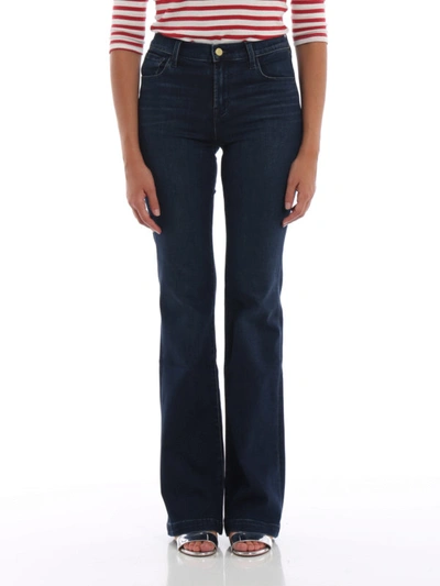 Shop J Brand Maria Flared Jeans In Dark Wash