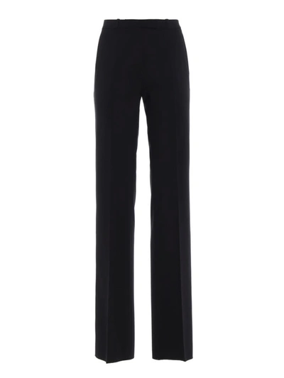 Shop Etro Wide Leg Crepe Trousers With Side Bands In Black