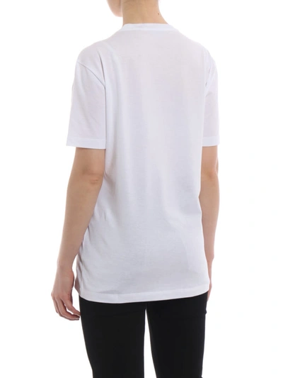 Shop Versace With Love Cotton Over T-shirt In White