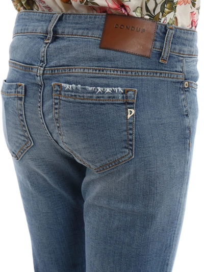 Shop Dondup Adler Crop Skinny Bootcut Jeans In Medium Wash