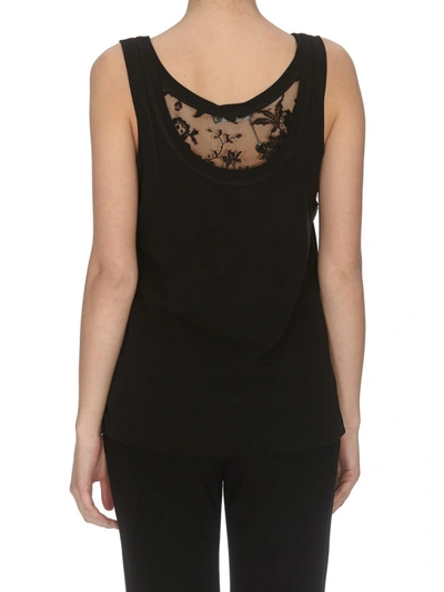 Shop Alexander Mcqueen Silk And Lace Tiered Tank Top In Black