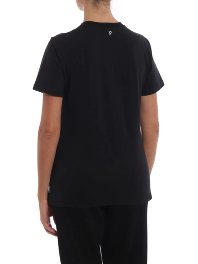 Shop Dondup Jersey T-shirt With Applications In Black