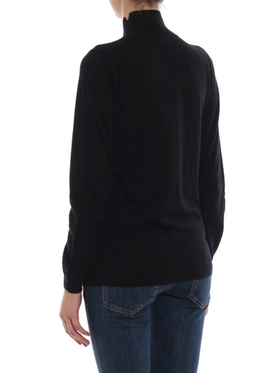 Shop Burberry Kaipo Mock Neck Cashmere Sweater In Black