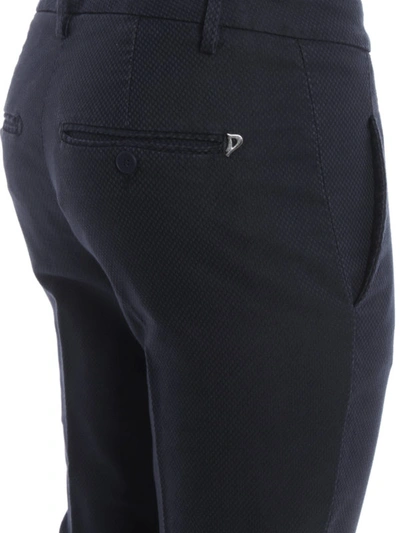 Shop Dondup Perfect Blue Jacquard Trousers