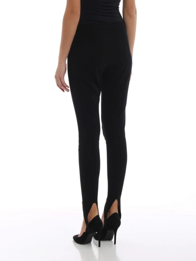 Shop Givenchy Stretch Viscose Slim Leg Stirrup Trousers In Black