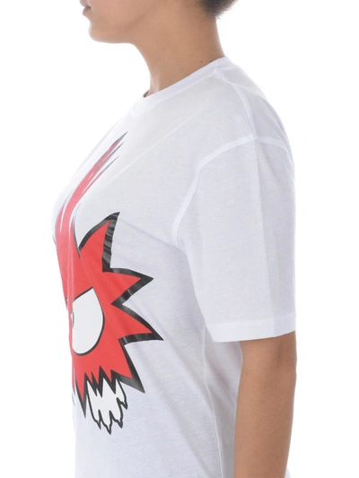 Shop Mcq By Alexander Mcqueen White Cotton Monster Print T-shirt