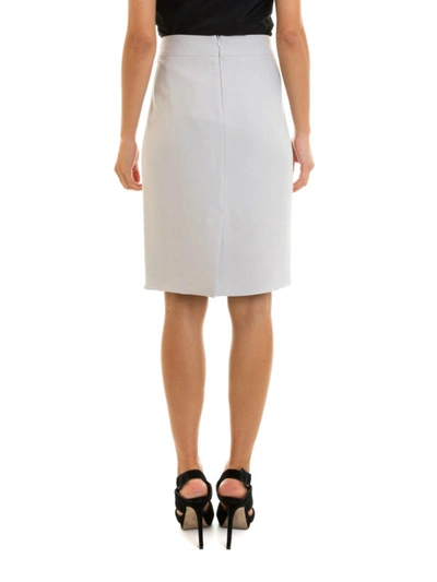 Shop Armani Collezioni Rear Vent Crepe Sheath Skirt In White