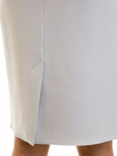 Shop Armani Collezioni Rear Vent Crepe Sheath Skirt In White
