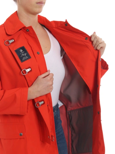 Shop Fay 4 Ganci Red Nylon Blend Coat