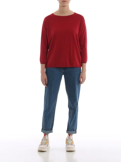 Shop Aspesi Red Cotton Over Sweater