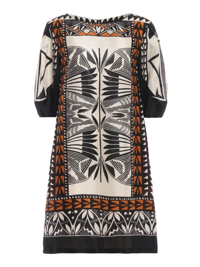 Shop Alberta Ferretti Printed Pure Silk Dress In Multicolour