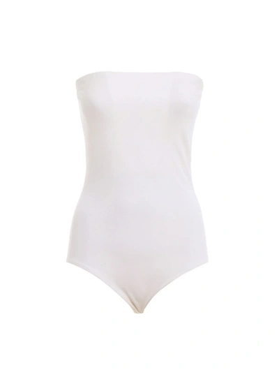 Shop Alexandre Vauthier White Stretch Viscose Bodysuit