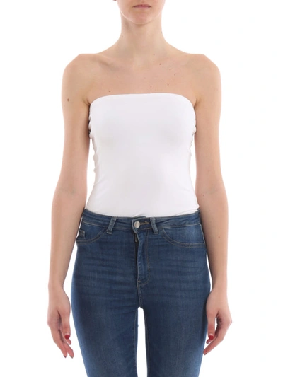 Shop Alexandre Vauthier White Stretch Viscose Bodysuit