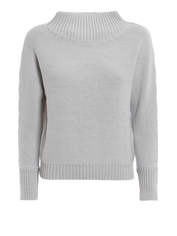 Fabiana Filippi Grey And White Cowl Collar Sweater | ModeSens