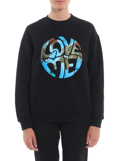 Shop Alberta Ferretti Love Me Black Over Sweatshirt