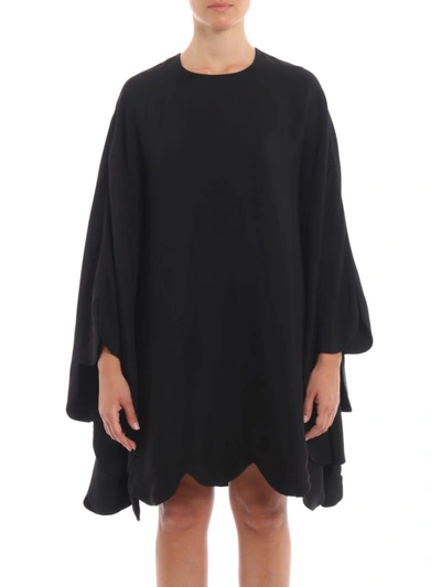 Shop Valentino Black Double-face Viscose Dress