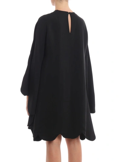 Shop Valentino Black Double-face Viscose Dress