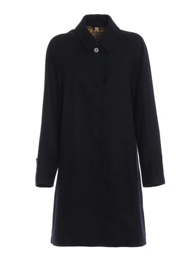 Shop Burberry Camden Soft Cashmere Trench Coat In Dark Blue