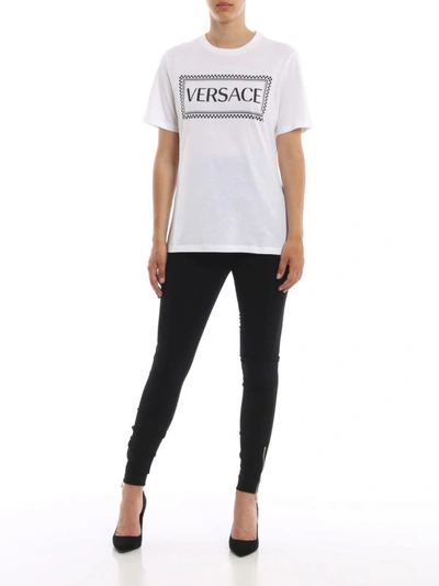 Shop Versace 90s Vintage Logo T-shirt In White