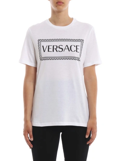 Shop Versace 90s Vintage Logo T-shirt In White