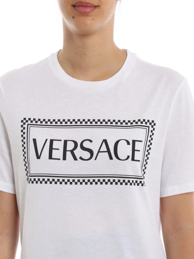 Shop Versace 90s Vintage Logo T-shirt In White