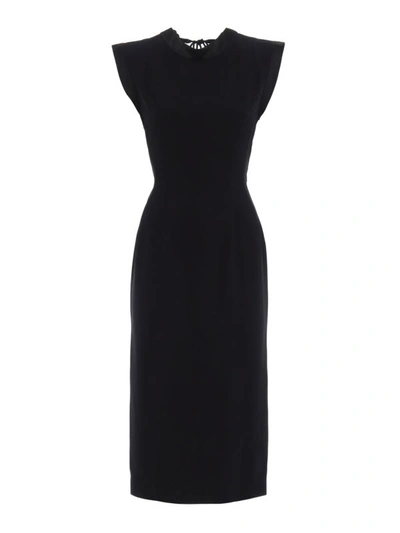 Shop Alberta Ferretti Cady Sleeveless Fitted Sheath Dress In Black