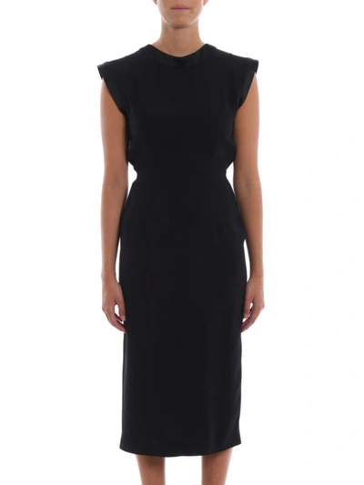 Shop Alberta Ferretti Cady Sleeveless Fitted Sheath Dress In Black