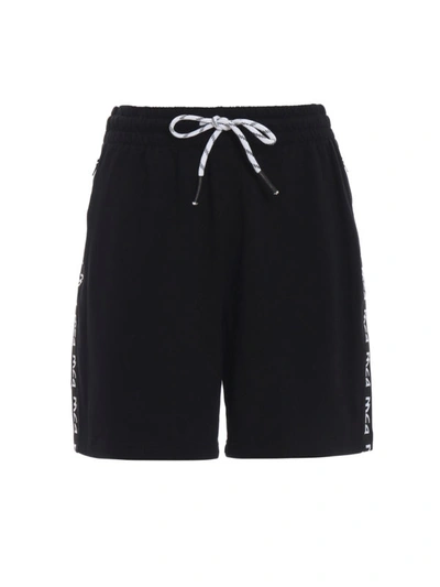 Shop Mcq By Alexander Mcqueen Short Pants With Logo Bands In Black