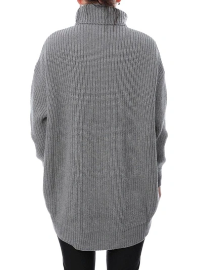 Shop Givenchy Alpaca And Wool Oversized Turtleneck In Grey